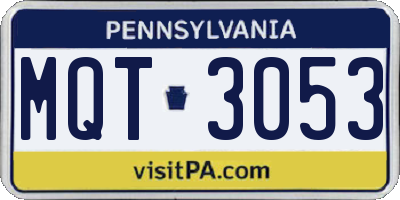 PA license plate MQT3053