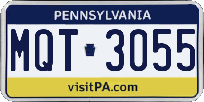 PA license plate MQT3055
