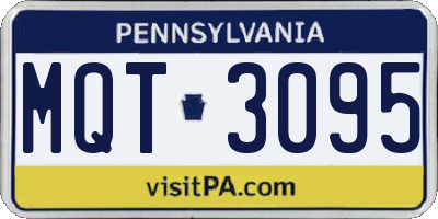 PA license plate MQT3095