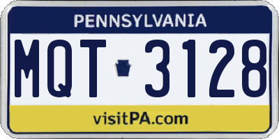 PA license plate MQT3128
