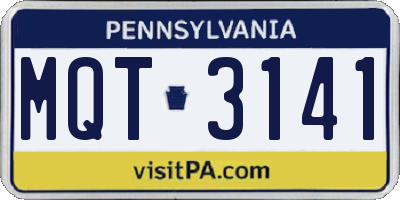 PA license plate MQT3141