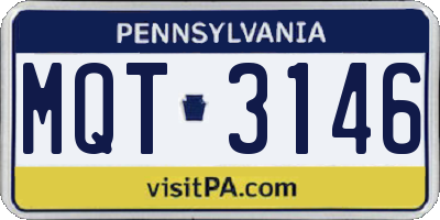 PA license plate MQT3146