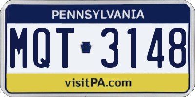 PA license plate MQT3148
