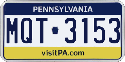 PA license plate MQT3153