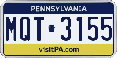 PA license plate MQT3155