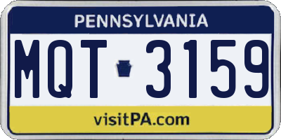 PA license plate MQT3159