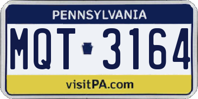 PA license plate MQT3164