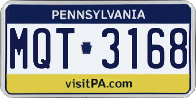 PA license plate MQT3168