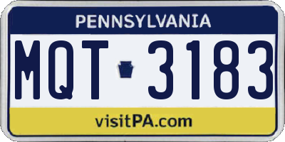 PA license plate MQT3183