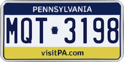 PA license plate MQT3198