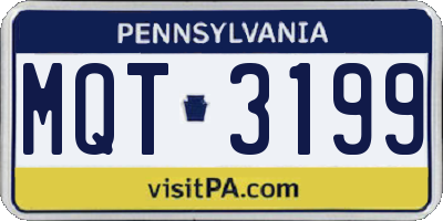 PA license plate MQT3199