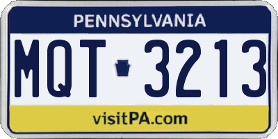 PA license plate MQT3213