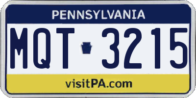 PA license plate MQT3215