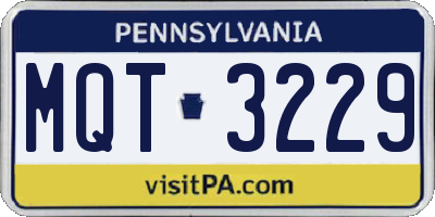 PA license plate MQT3229