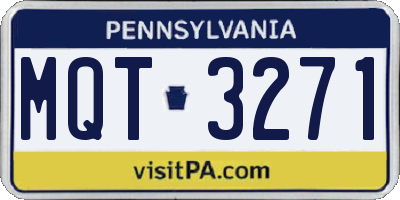 PA license plate MQT3271
