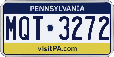 PA license plate MQT3272