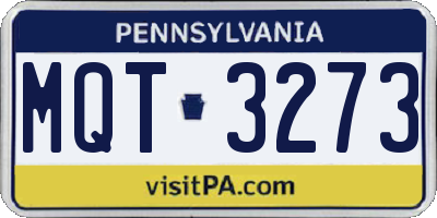 PA license plate MQT3273