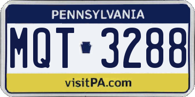 PA license plate MQT3288
