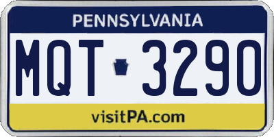 PA license plate MQT3290