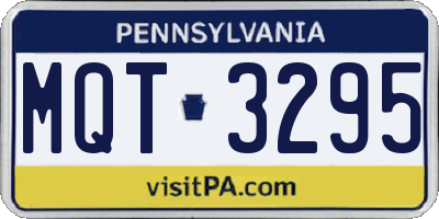 PA license plate MQT3295