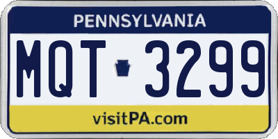 PA license plate MQT3299