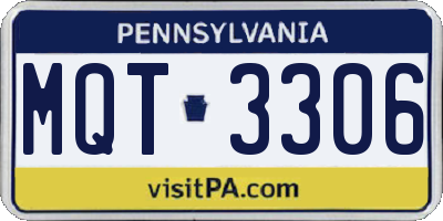 PA license plate MQT3306