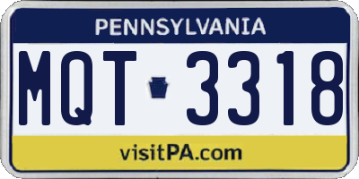 PA license plate MQT3318