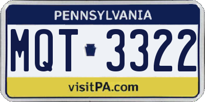 PA license plate MQT3322