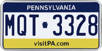 PA license plate MQT3328