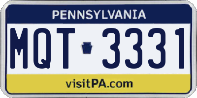 PA license plate MQT3331