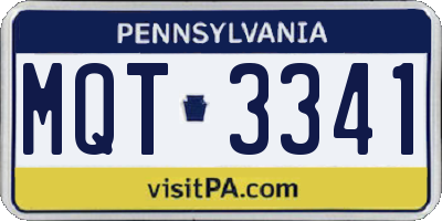 PA license plate MQT3341