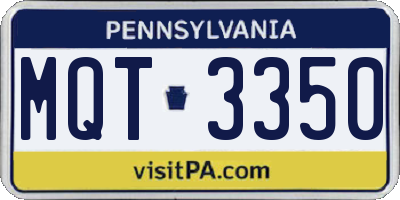 PA license plate MQT3350
