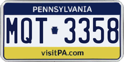 PA license plate MQT3358