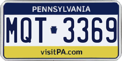 PA license plate MQT3369