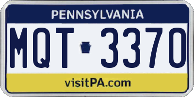 PA license plate MQT3370