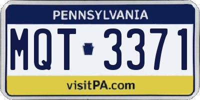 PA license plate MQT3371