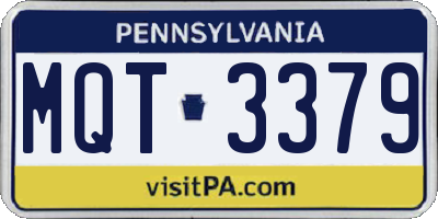 PA license plate MQT3379