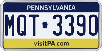 PA license plate MQT3390