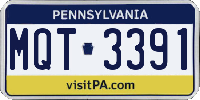 PA license plate MQT3391