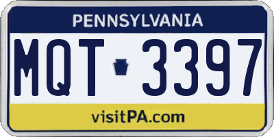 PA license plate MQT3397