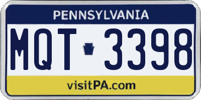 PA license plate MQT3398