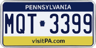 PA license plate MQT3399