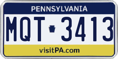 PA license plate MQT3413
