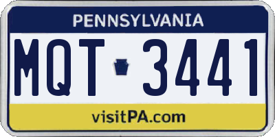 PA license plate MQT3441