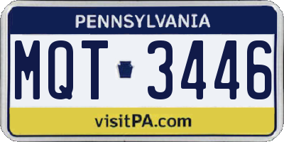 PA license plate MQT3446