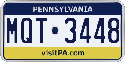 PA license plate MQT3448
