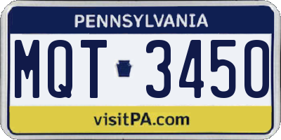 PA license plate MQT3450