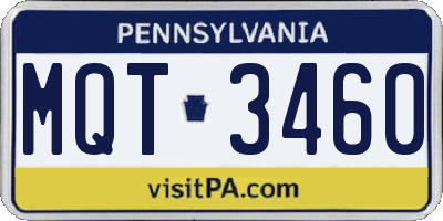 PA license plate MQT3460