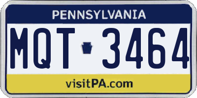PA license plate MQT3464