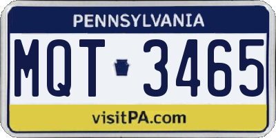 PA license plate MQT3465